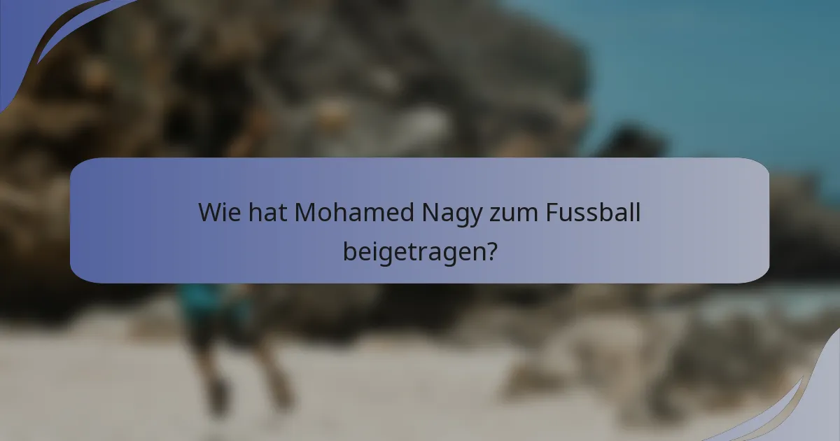Wie hat Mohamed Nagy zum Fussball beigetragen?