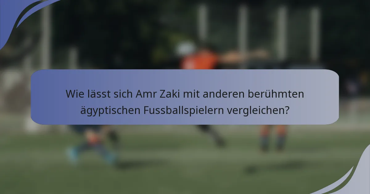 Wie lässt sich Amr Zaki mit anderen berühmten ägyptischen Fussballspielern vergleichen?