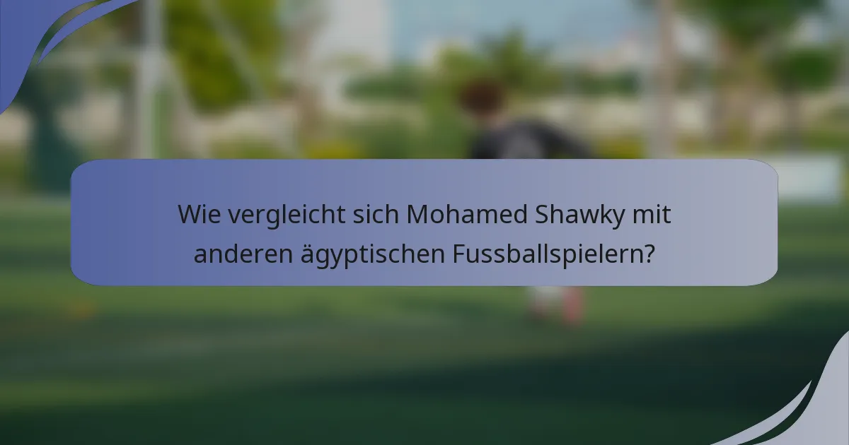 Wie vergleicht sich Mohamed Shawky mit anderen ägyptischen Fussballspielern?